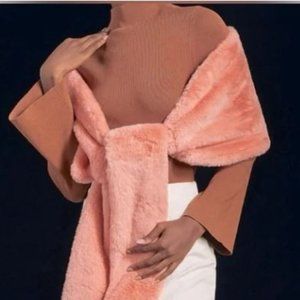 Sold-Maeve Peach Faux Shoulder Wrap